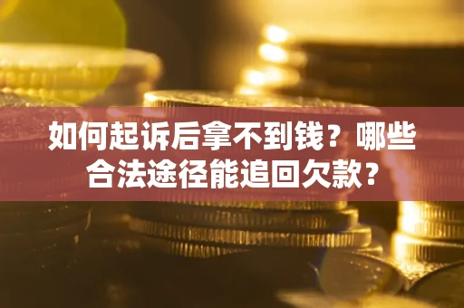 济南如何起诉后拿不到钱？哪些合法途径能追回欠款？