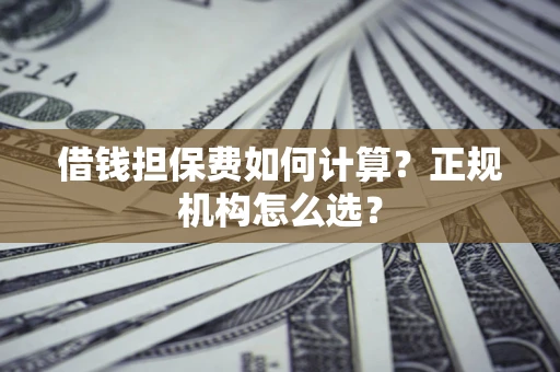 济南借钱担保费如何计算？正规机构怎么选？